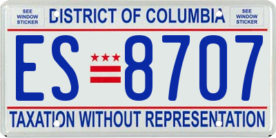 DC license plate ES8707