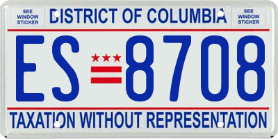 DC license plate ES8708