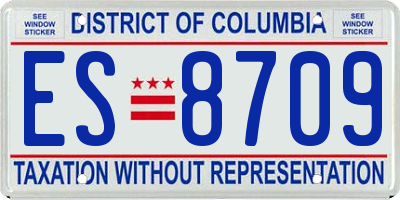 DC license plate ES8709