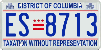 DC license plate ES8713