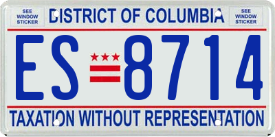 DC license plate ES8714