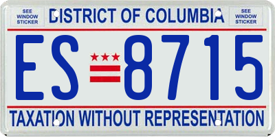 DC license plate ES8715