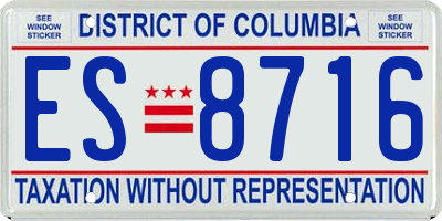 DC license plate ES8716