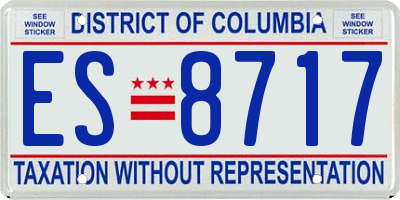 DC license plate ES8717