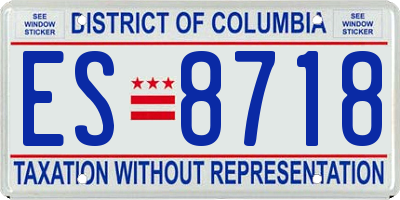 DC license plate ES8718
