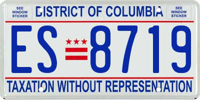 DC license plate ES8719