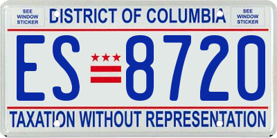 DC license plate ES8720