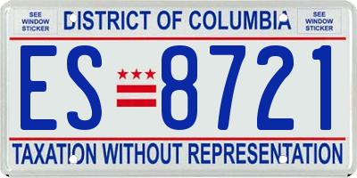 DC license plate ES8721