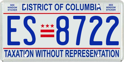 DC license plate ES8722