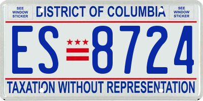 DC license plate ES8724