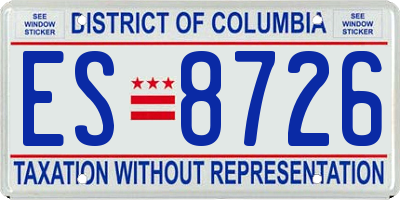 DC license plate ES8726