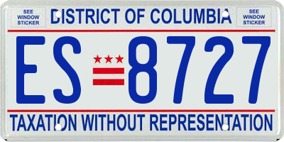 DC license plate ES8727