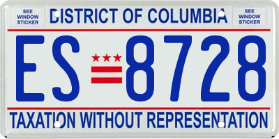 DC license plate ES8728