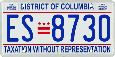 DC license plate ES8730