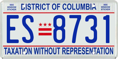 DC license plate ES8731