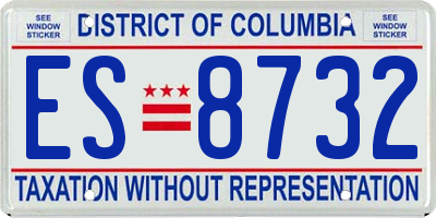 DC license plate ES8732