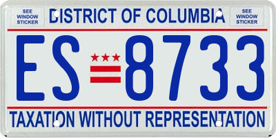DC license plate ES8733
