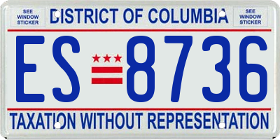 DC license plate ES8736