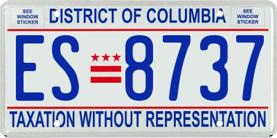 DC license plate ES8737