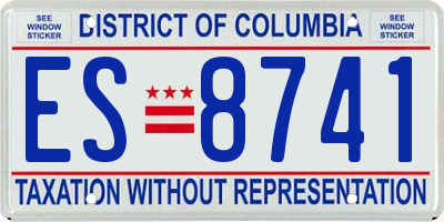 DC license plate ES8741