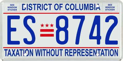 DC license plate ES8742