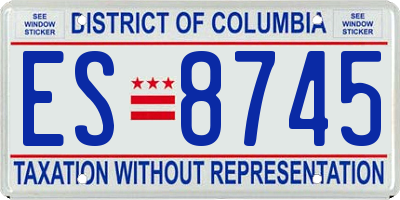 DC license plate ES8745