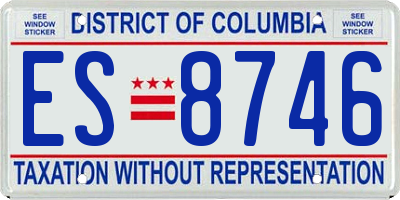 DC license plate ES8746