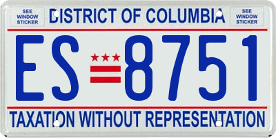 DC license plate ES8751