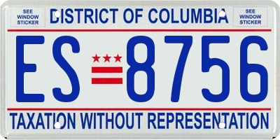 DC license plate ES8756