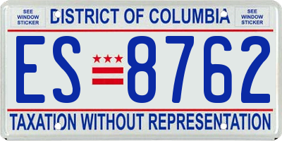 DC license plate ES8762