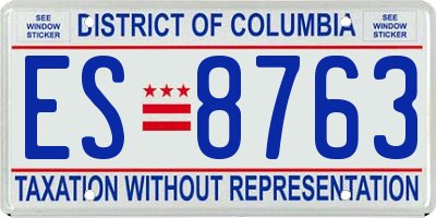 DC license plate ES8763