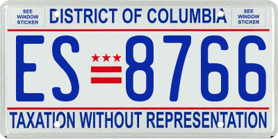 DC license plate ES8766