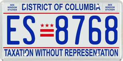 DC license plate ES8768