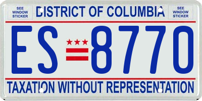 DC license plate ES8770