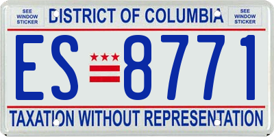 DC license plate ES8771