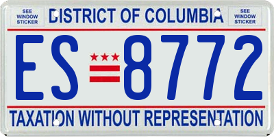 DC license plate ES8772