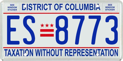 DC license plate ES8773