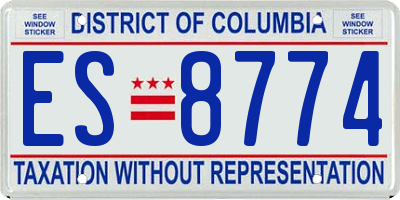 DC license plate ES8774