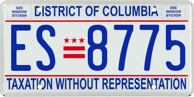 DC license plate ES8775