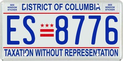 DC license plate ES8776