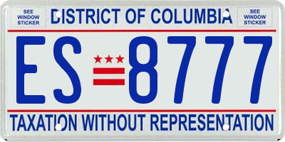 DC license plate ES8777