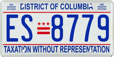 DC license plate ES8779