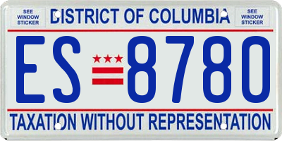 DC license plate ES8780