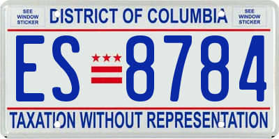 DC license plate ES8784