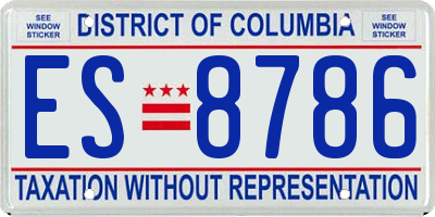 DC license plate ES8786