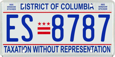 DC license plate ES8787