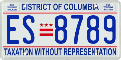 DC license plate ES8789