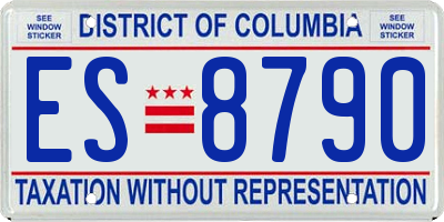 DC license plate ES8790