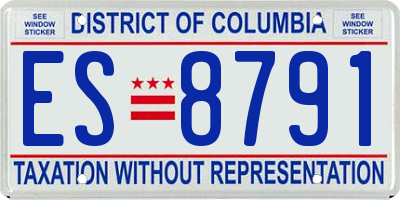 DC license plate ES8791