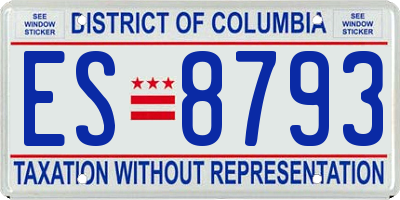 DC license plate ES8793